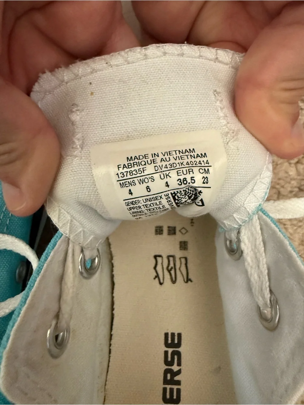 Converse Low Top Sneakers in Aqua Blue with White Accents - Picture 3 of 4